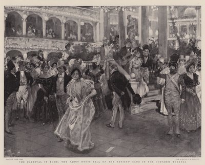 El carnaval en Roma, el baile de disfraces del Club de Artistas en el Teatro Costanzi de Frank Craig